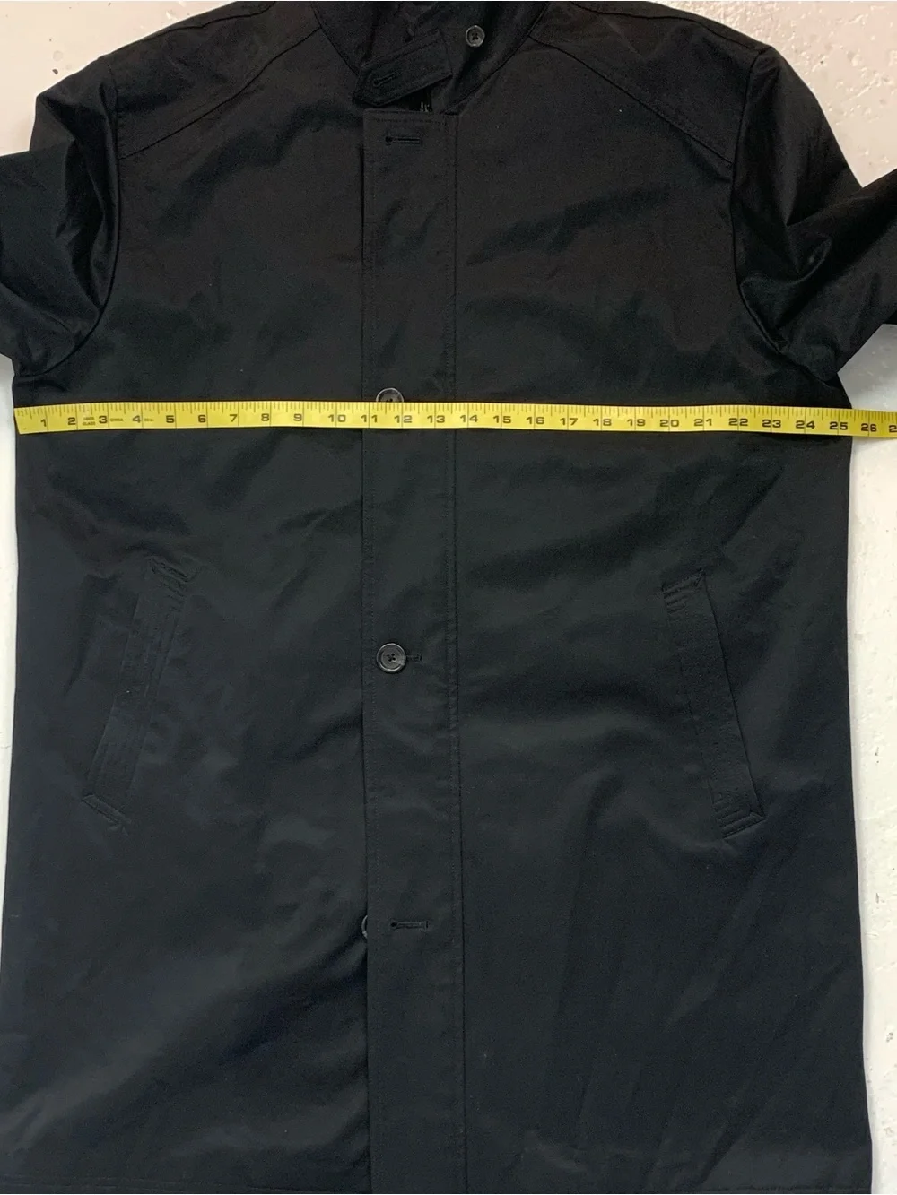 Lauren Ralph Lauren Men L Trench Coat Full Zip Button Removable Lining Black